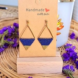 Handwoven beaded earrings